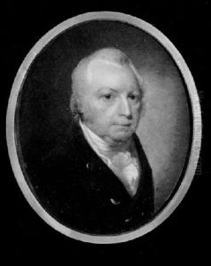 A Gentleman Wearing Black Coat With Gold Buttons, White Stock And Cravat by Francois Ferriere