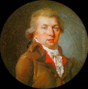 A Gentleman Wearing A Brown Jacket, Red Waistcoat And Frilled White Cravat