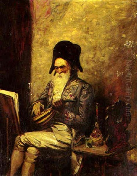 Old Man Playing - view 1
