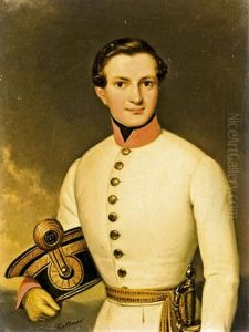 Katonatiszt Portreja by Leopold Fertbauer