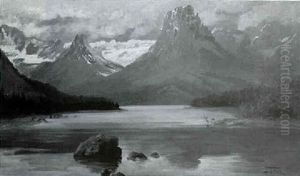 Deer In A Mountain Lake by John Fery