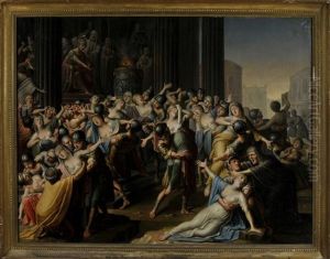 Raub Der Sabinerinnen - Romulus Lasst Die Romischen Krieger Alle Unverheirateten Madchen Ergreifen by Christoph Fesel