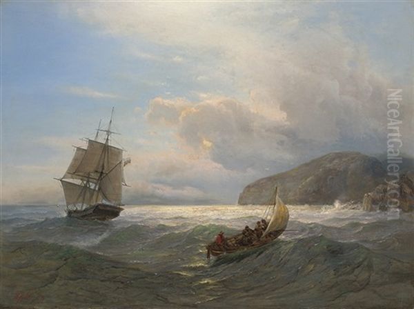 A Russian Brig In Crimean Waters At Dusk - view 1