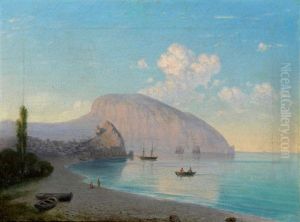 Seascape by Adolf Ivanovich Fessler