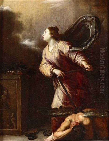 Santa Giuliana Di Nicomedia Con Il Demonio Alla Catena - view 1