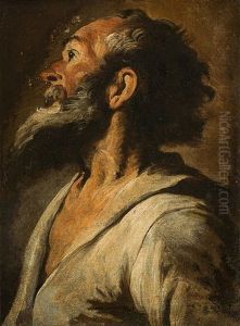 Study Of A Male Head by Domenico Feti