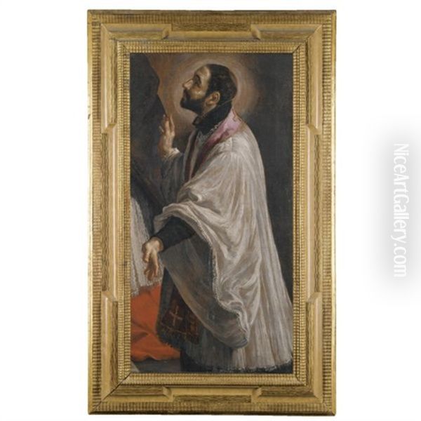 A Kneeling Cleric, A Saint (?) - view 1