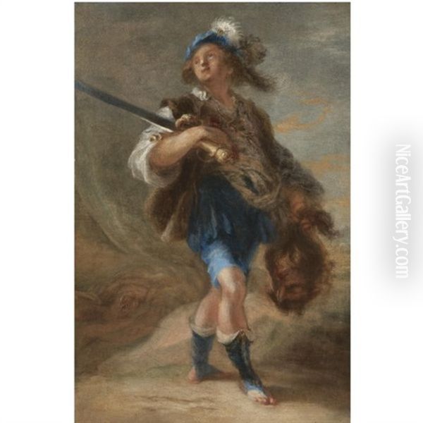 David Holding The Head Of Goliath - view 1