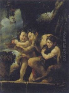 Bacchus With Satyrs by Domenico Feti
