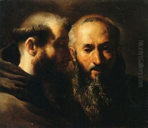 Two Head Studies Of Franciscan Saints Two Head Studies Of Franciscan Saints