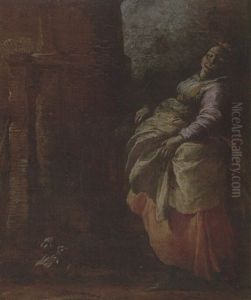 A Woman Standing Before An Entrance To A House