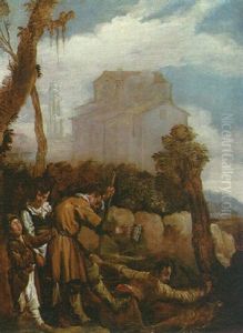 The Parable Of The Blind Leading The Blind by Domenico Feti