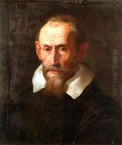 Portrait Of A Gentleman, Wearing A Black Coat And White Collar