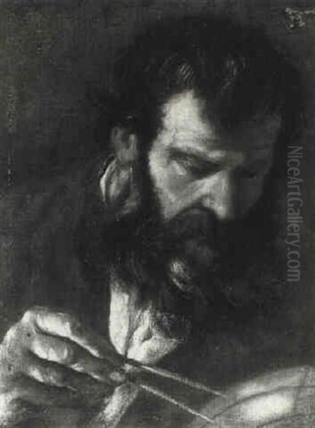 Philosopher With A Globe And Holding Dividers - view 1