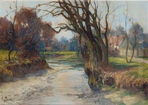Flusslandschaft by Theodor Feucht