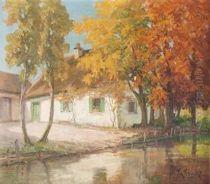 Bauerngehoft Im Herbst by Theodor Feucht