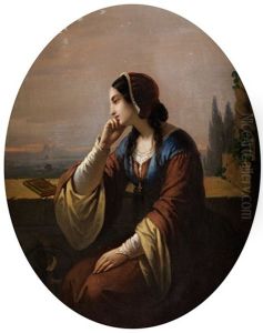 Bildnis Einer Dame Mit Buch Auf Einem Balkon