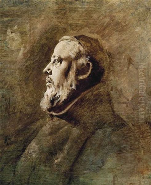 Bust Portrait Of A Monk In Profile - view 1