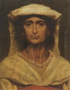 Portrat Einer Italienerin In Tracht by Anselm Friedrich Feuerbach