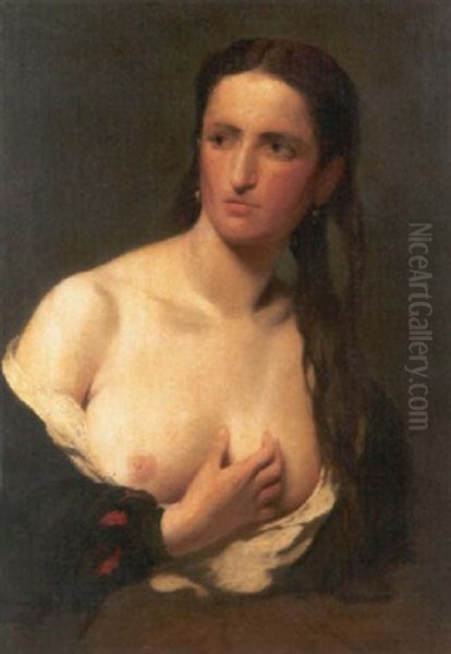 Portrat Der Nanna (modell Des Malers?) Mit Entbloster Brust - view 1