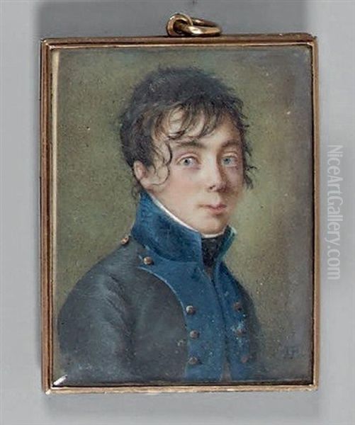 Portrait D'un Jeune Officier En Habit Bleu Fonce - view 1
