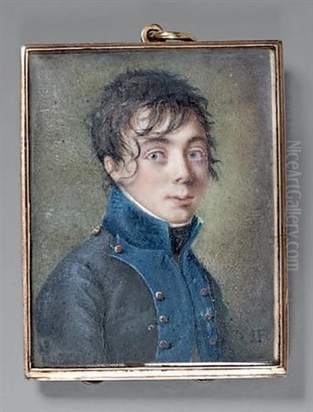 Portrait D'un Jeune Officier En Habit Bleu Fonce - view 1