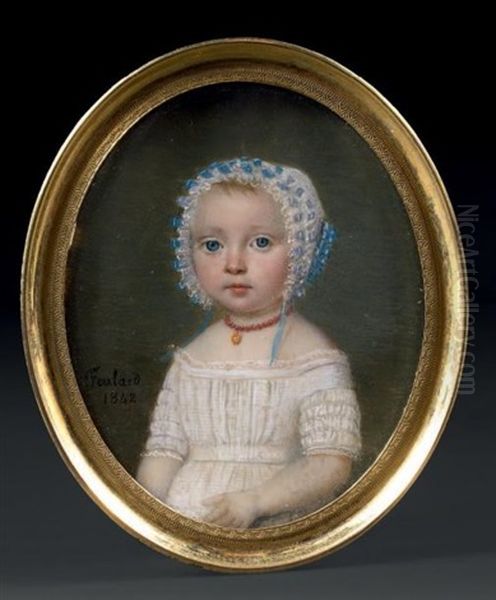 Portrait D'une Petite Fille En Buste Vers La Gauche Presque De Face - view 1
