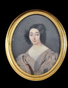Portrait De Femme De Face, A Mi-corps, En Robe Gris Rose by Jean Pierre Feulard