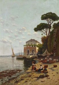 An Der Kuste Vor Sorrent by Carl Fey