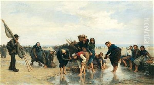Oyster Fisherwomen On A Bustling Beach - view 1