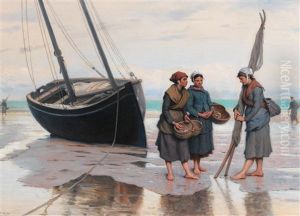 Oyster Gatherers On The Beach At Cancale