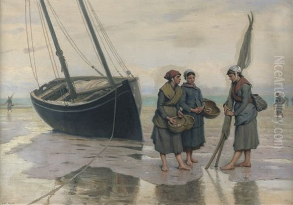 Austernfischerinnen Am Strand Von Cancale - view 1