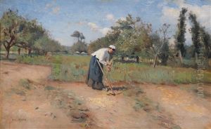 Bretonische Bauerin Am Feld Bretonische Bauerin Am Feld