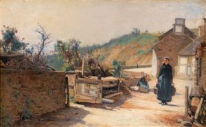 Bretonische Dorfidylle by Jacques Eugene Feyen