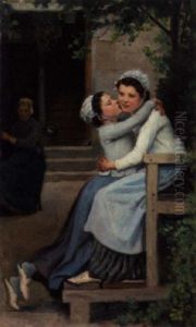 Deux Jeunes Filles Au Jardin by Jacques Eugene Feyen