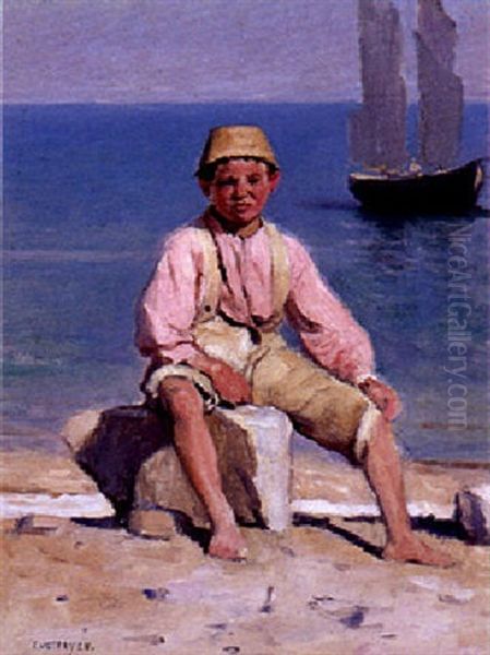 Jeune Cancalais Devant La Mer - view 1