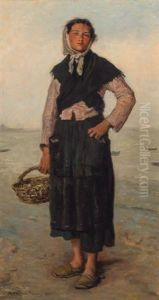 Fisher Girl by Francois Nicolas Augustin Feyen-Perrin