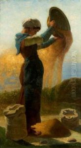 Jeune Femme Triant Le Grain