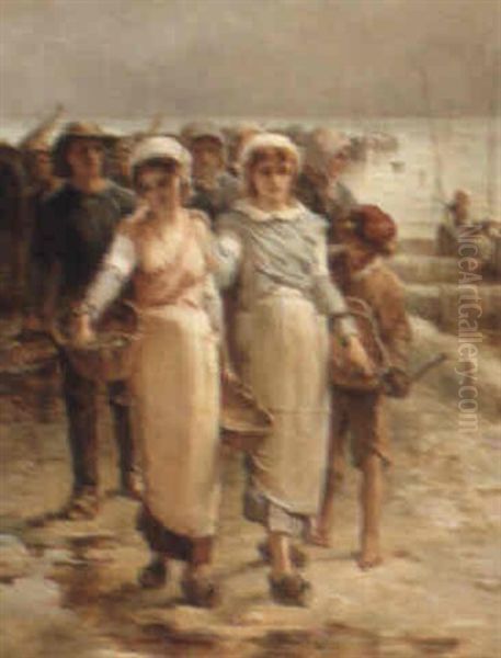 The Return Of The Oyster Fishers At Cancale - view 1