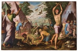 An Episode From The Exodus: A Storm Of Quails Gathers Over The Israelites Camp