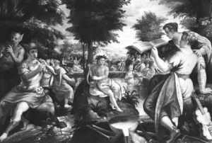 La Musica O L'udito (allegorie Der Musik Oder Des Gehors, Apollo, Merkur, Pan Und Sirenen Musizierende Aud Dem Parnass)