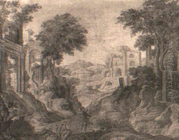 Capriccio Of Classical Ruins In A Landscape - view 1