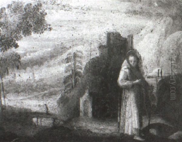 St. Francis Standing Before An Extensive Landscape - view 1