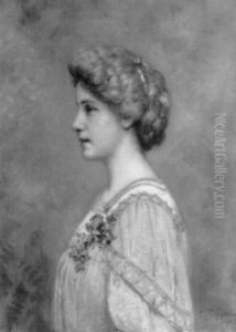 Bildnis Einer Jungen Frau Im Rosa Kleid by Georges Fichefet