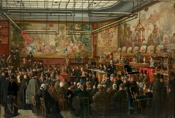 A L'hotel Drouot, 1876 - view 1