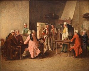 L'arrivee De La Missive Dans La Taverne by Benjamin Eugene Fichel