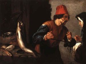 The Fish Seller by Orazio Fidani