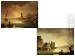 Meeresbucht Mit Turm Und Antiken Mauern Und Blick In Eine Meeresbucht (diptych)