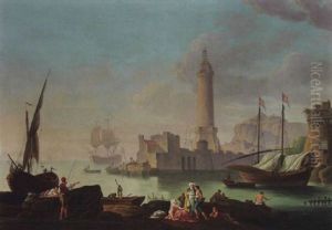 Vedute Eines Mittelmeerhafen (la Valletta?)