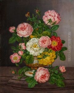 Stillleben Mit Rosen by Anton Fidler
